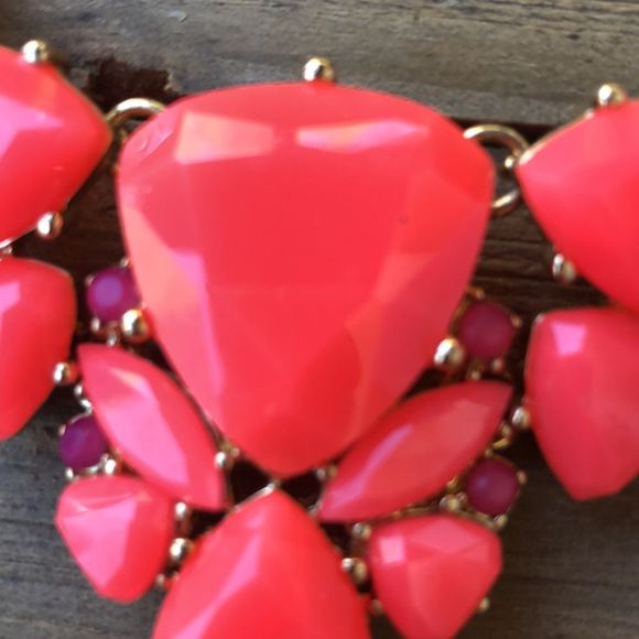 kate spade Neon Orange Chunky Crystal Gold Plated Statement Necklace! EUC - Picture 9 of 13